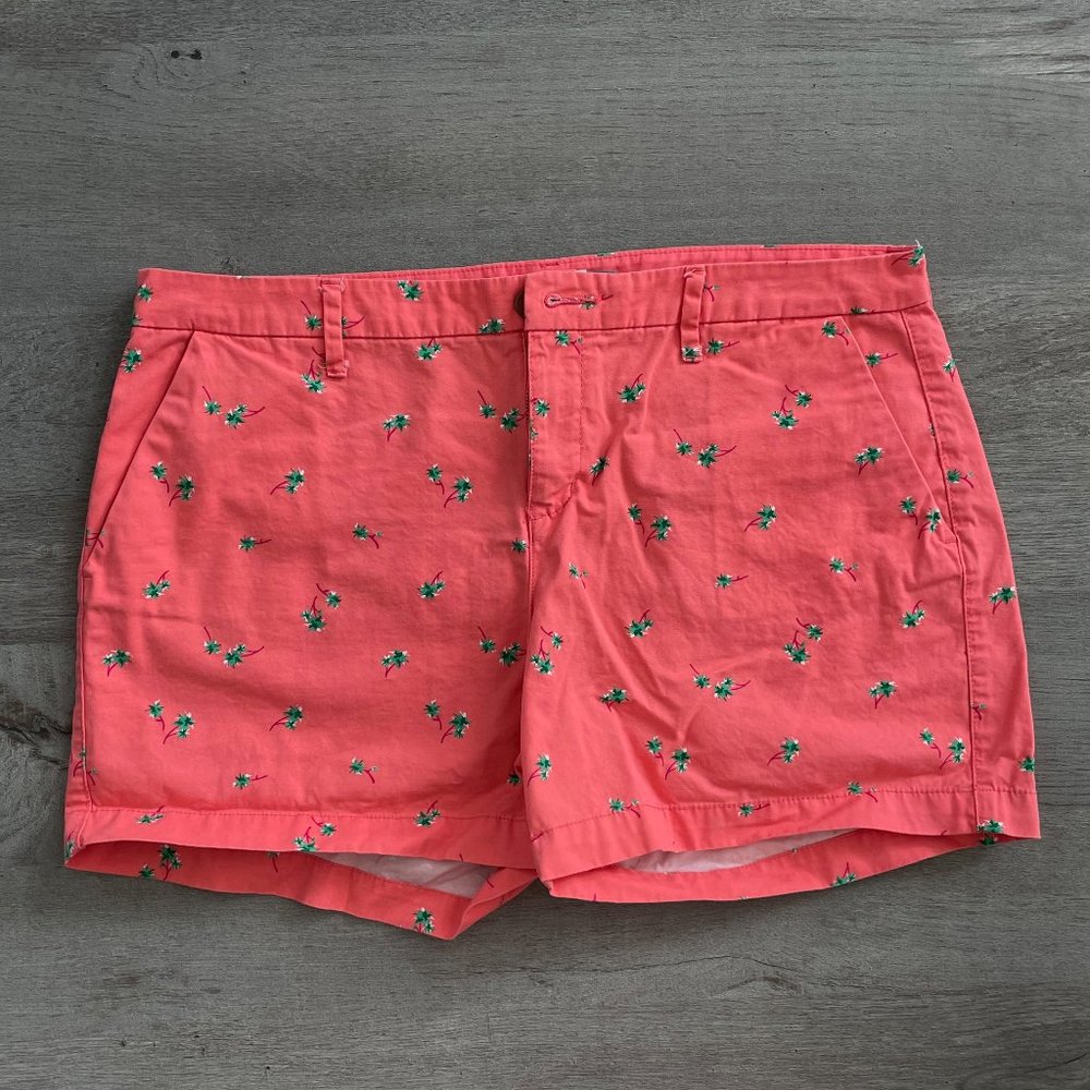Old Navy Coral Palm Tree Shorts, Size 12